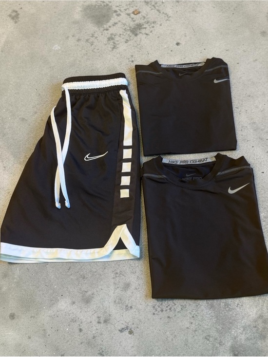 Nike Other - Nike Black and White Athletic Shorts with Two Black Performance Tops
